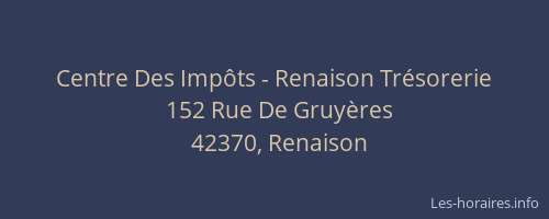 Centre Des Impôts - Renaison Trésorerie