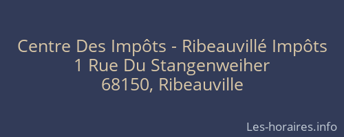 Centre Des Impôts - Ribeauvillé Impôts