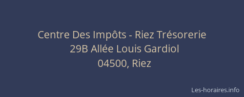 Centre Des Impôts - Riez Trésorerie
