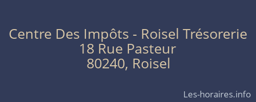 Centre Des Impôts - Roisel Trésorerie