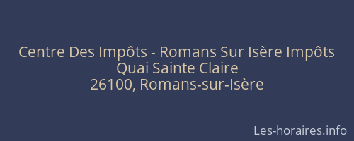 Centre Des Impôts - Romans Sur Isère Impôts