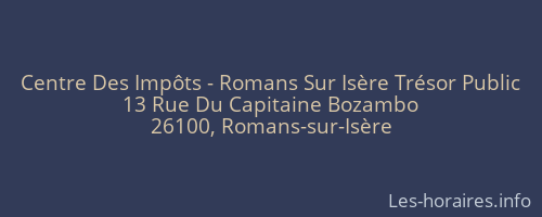 Centre Des Impôts - Romans Sur Isère Trésor Public