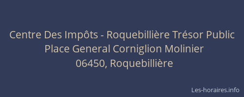 Centre Des Impôts - Roquebillière Trésor Public