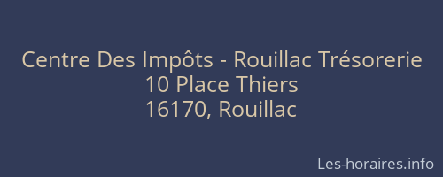 Centre Des Impôts - Rouillac Trésorerie