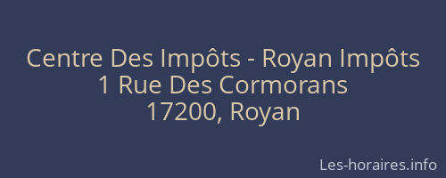 Centre Des Impôts - Royan Impôts