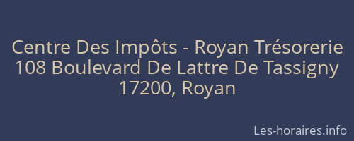 Centre Des Impôts - Royan Trésorerie