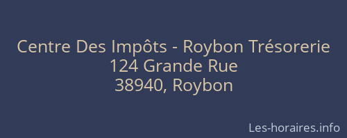 Centre Des Impôts - Roybon Trésorerie