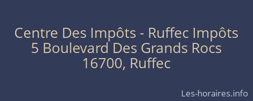 Centre Des Impôts - Ruffec Impôts