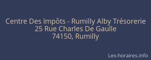 Centre Des Impôts - Rumilly Alby Trésorerie