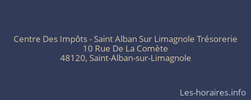 Centre Des Impôts - Saint Alban Sur Limagnole Trésorerie