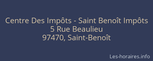 Centre Des Impôts - Saint Benoît Impôts