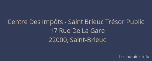 Centre Des Impôts - Saint Brieuc Trésor Public
