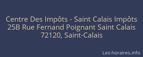 Centre Des Impôts - Saint Calais Impôts