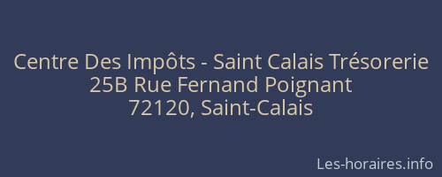 Centre Des Impôts - Saint Calais Trésorerie