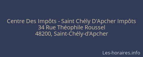 Centre Des Impôts - Saint Chély D'Apcher Impôts