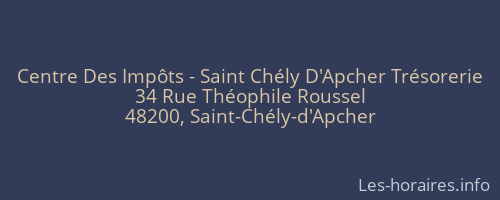 Centre Des Impôts - Saint Chély D'Apcher Trésorerie