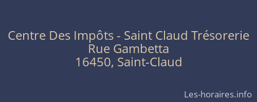 Centre Des Impôts - Saint Claud Trésorerie