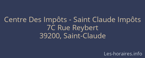 Centre Des Impôts - Saint Claude Impôts