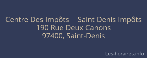 Centre Des Impôts -  Saint Denis Impôts