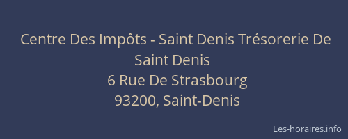 Centre Des Impôts - Saint Denis Trésorerie De Saint Denis