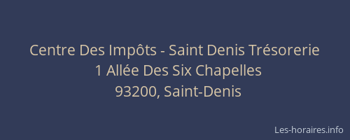 Centre Des Impôts - Saint Denis Trésorerie