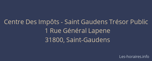 Centre Des Impôts - Saint Gaudens Trésor Public
