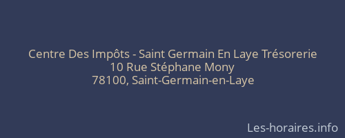 Centre Des Impôts - Saint Germain En Laye Trésorerie