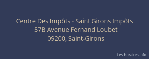 Centre Des Impôts - Saint Girons Impôts