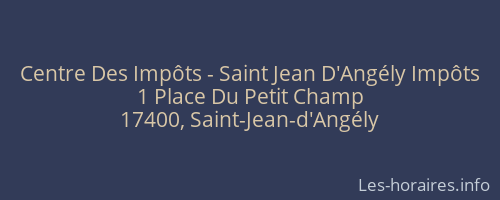 Centre Des Impôts - Saint Jean D'Angély Impôts