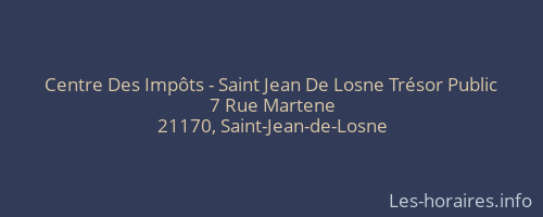 Centre Des Impôts - Saint Jean De Losne Trésor Public