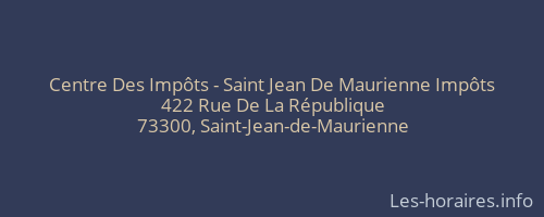 Centre Des Impôts - Saint Jean De Maurienne Impôts