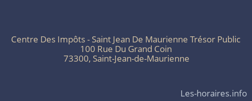 Centre Des Impôts - Saint Jean De Maurienne Trésor Public