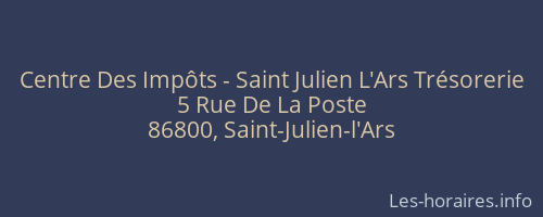 Centre Des Impôts - Saint Julien L'Ars Trésorerie