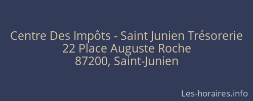 Centre Des Impôts - Saint Junien Trésorerie
