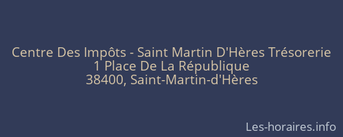 Centre Des Impôts - Saint Martin D'Hères Trésorerie