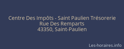 Centre Des Impôts - Saint Paulien Trésorerie