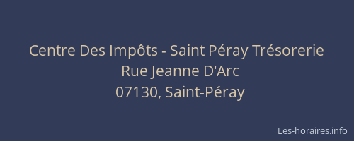 Centre Des Impôts - Saint Péray Trésorerie