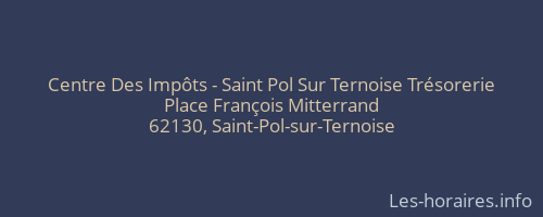 Centre Des Impôts - Saint Pol Sur Ternoise Trésorerie