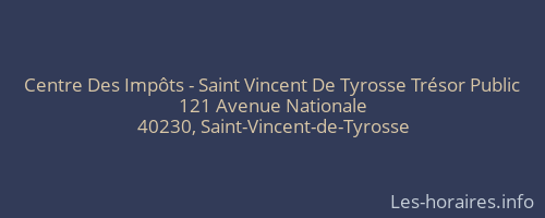 Centre Des Impôts - Saint Vincent De Tyrosse Trésor Public