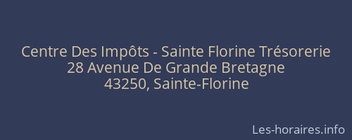 Centre Des Impôts - Sainte Florine Trésorerie
