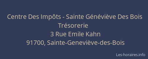 Centre Des Impôts - Sainte Généviève Des Bois Trésorerie
