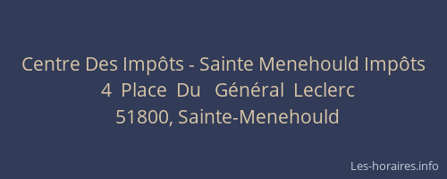 Centre Des Impôts - Sainte Menehould Impôts