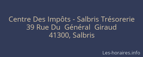 Centre Des Impôts - Salbris Trésorerie