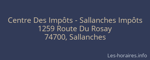 Centre Des Impôts - Sallanches Impôts