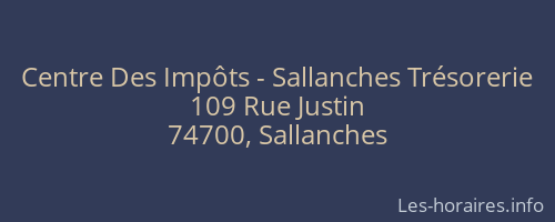 Centre Des Impôts - Sallanches Trésorerie