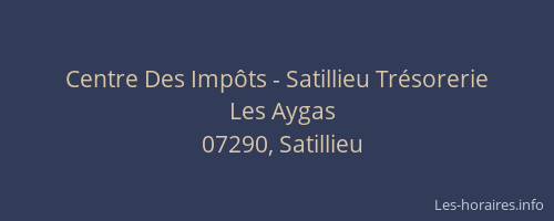 Centre Des Impôts - Satillieu Trésorerie