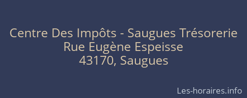 Centre Des Impôts - Saugues Trésorerie
