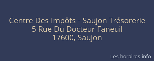 Centre Des Impôts - Saujon Trésorerie