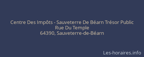Centre Des Impôts - Sauveterre De Béarn Trésor Public