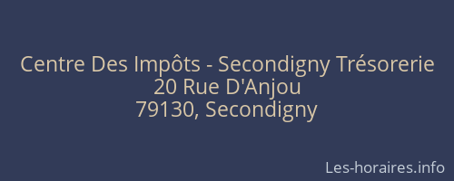 Centre Des Impôts - Secondigny Trésorerie